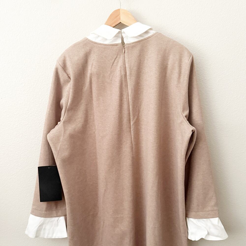 TUCKERNUCK | NWT Tan White Dress Sandwhisp Dakotah Mini Shift Shirtdress | XXXL - Picture 8 of 9